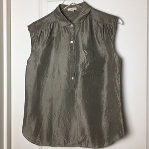 j. Crew | Silk satin henley blouse